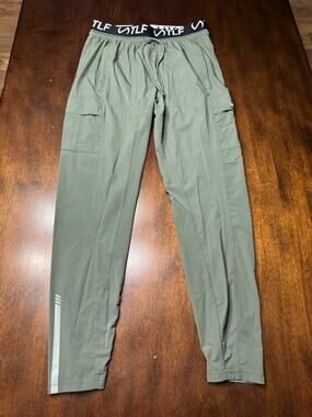 TLF Men's Olive Green Jogger Pants with Reflective Detail